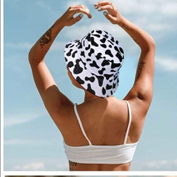 Bucket Hat Cherry print Reversible Bucket - Picture 2 of 8